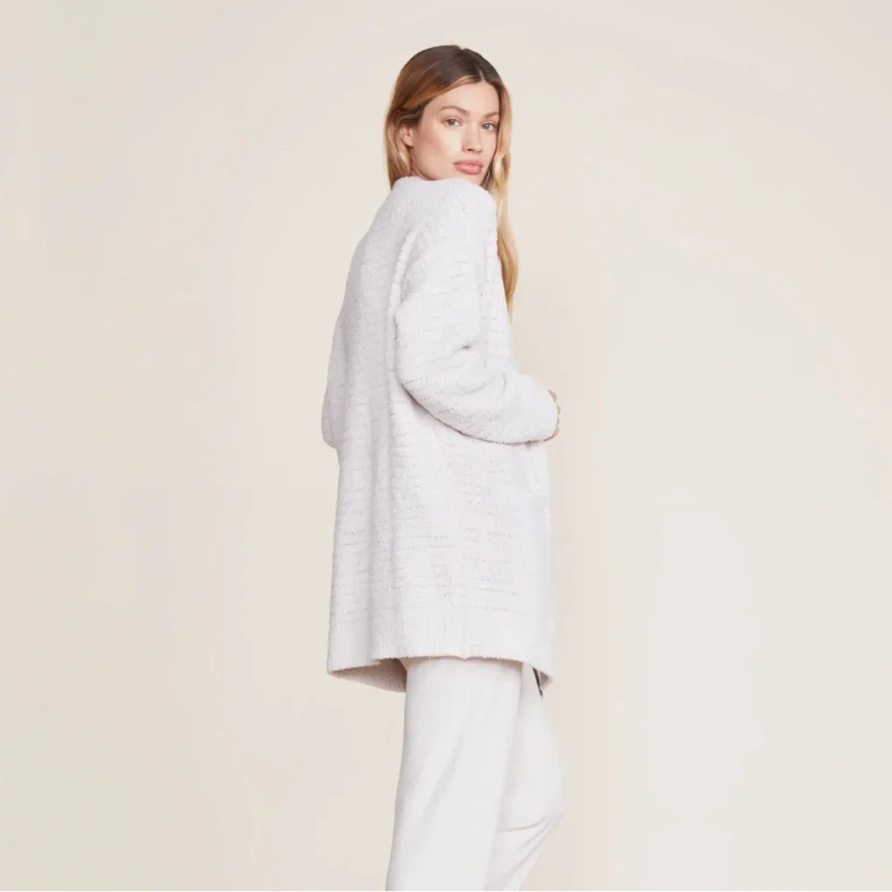 BAREFOOT DREAMS CozyChic Boucle Welt Pocket Cardigan | Size L 🆕 - Picture 5 of 10